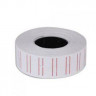 Клейкая лента 22*12 700 эт. белая прямой край с красн. полосой артикул 0021-447                  